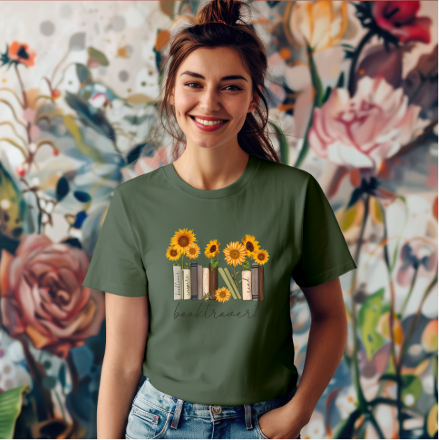 Booktrovert with Sunflowers