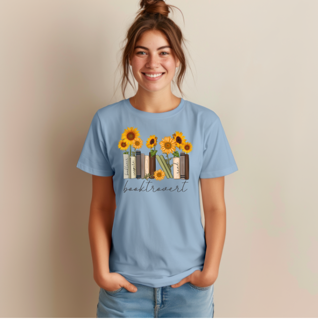 Booktrovert with Sunflowers