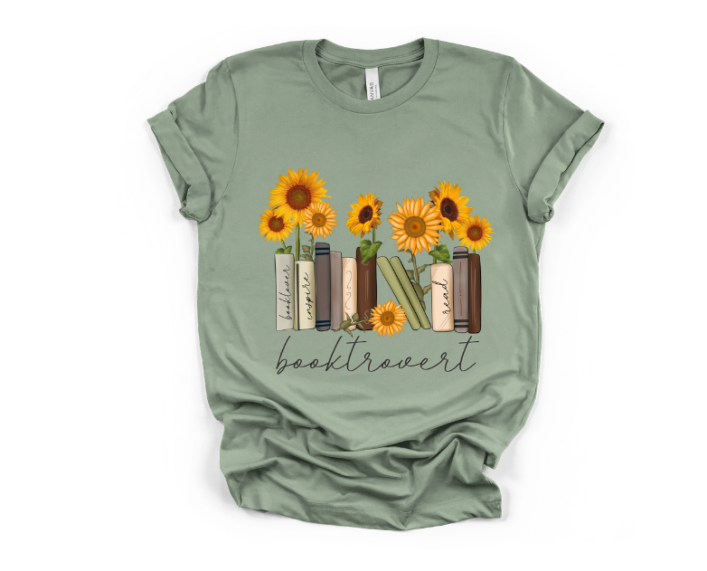 Booktrovert with Sunflowers