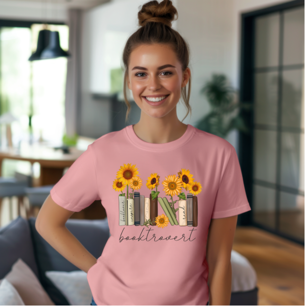 Booktrovert with Sunflowers